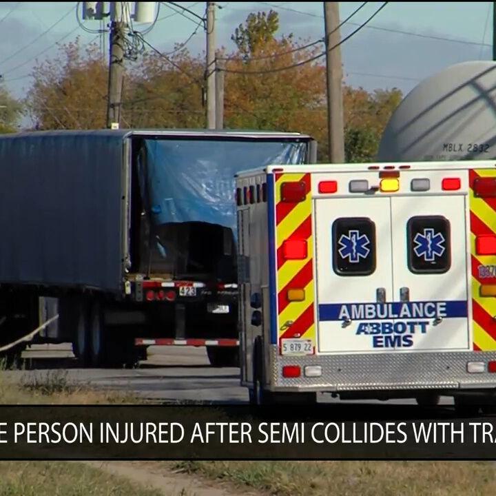 1 person sent to hospital after train, semi collide in Decatur